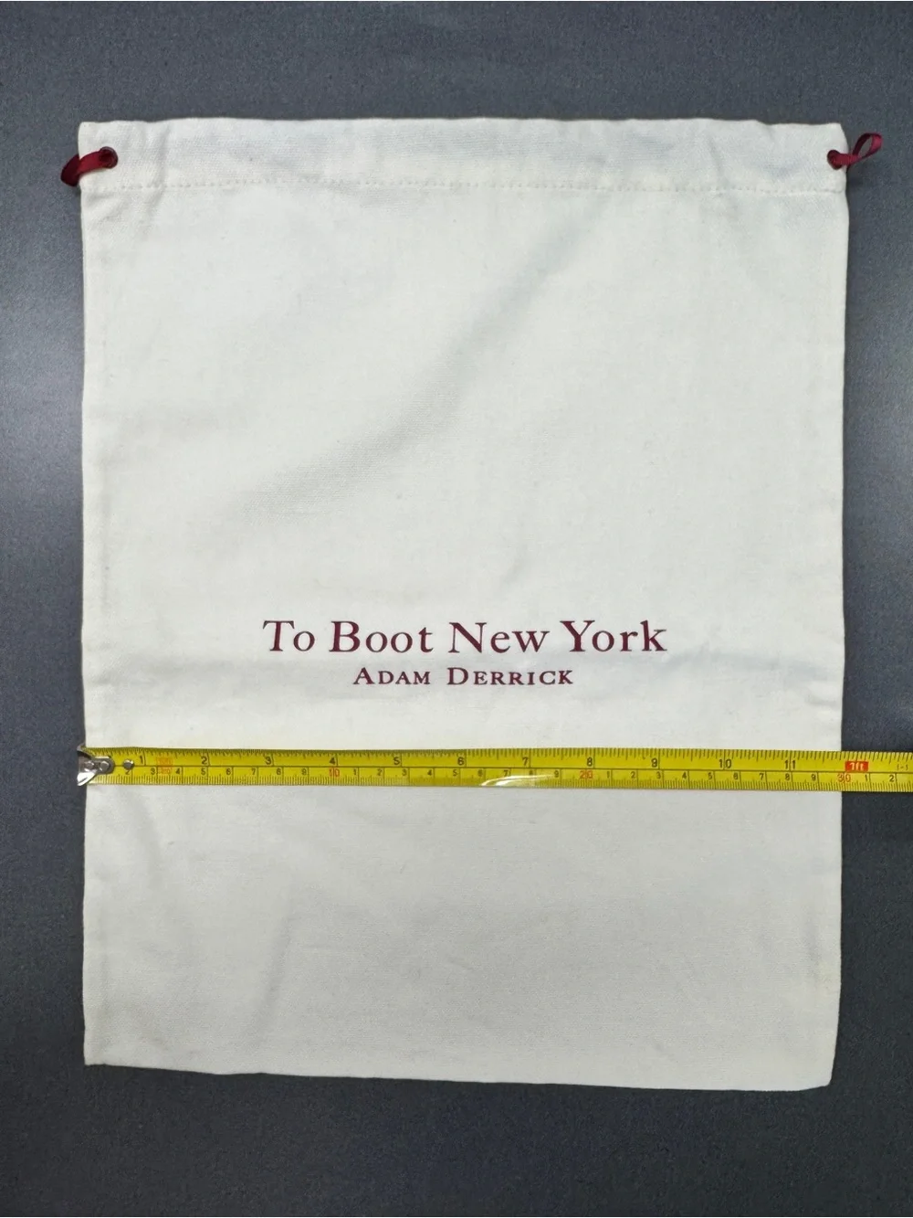 To Boot New York Cotton Drawstring Dust Bag in Burgundy on White - Picture 3 of 3